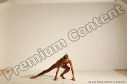 Underwear Gymnastic poses Woman White Moving poses Slim long blond Dynamic poses Academic